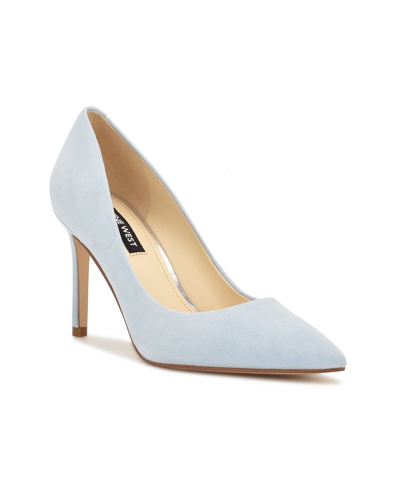 Women's Ezra Stiletto Pointy Toe Dress Pumps Blue $46.53 Shoes