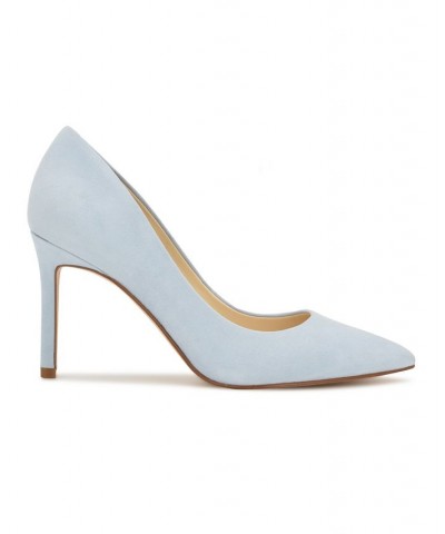 Women's Ezra Stiletto Pointy Toe Dress Pumps Blue $46.53 Shoes