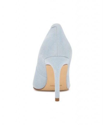 Women's Ezra Stiletto Pointy Toe Dress Pumps Blue $46.53 Shoes