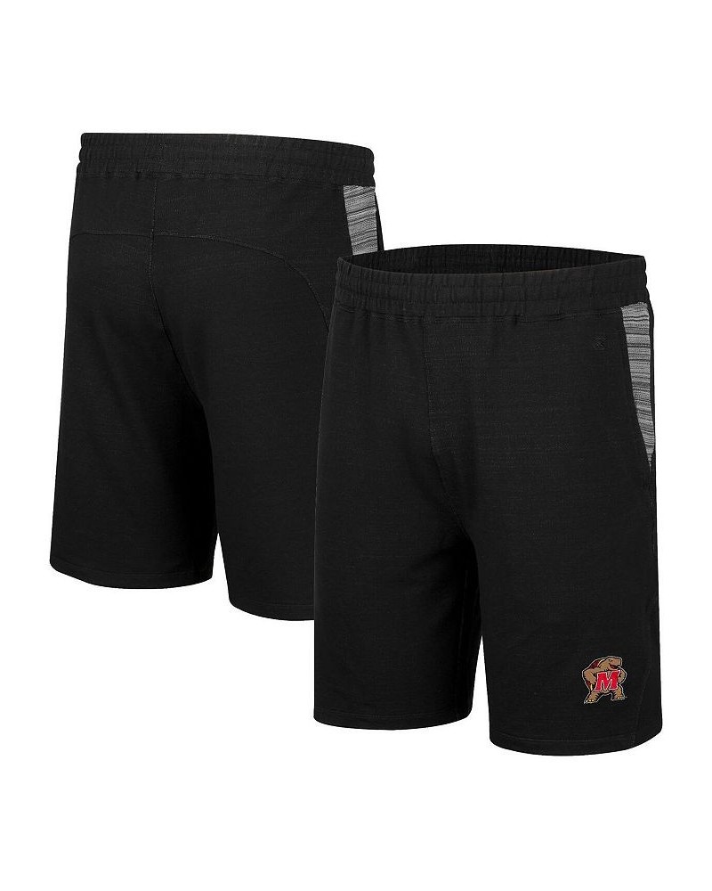 Men's Black Maryland Terrapins Wild Party Shorts $17.60 Shorts