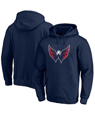 Men's Navy Washington Capitals Primary Logo Pullover Hoodie $34.21 Sweatshirt