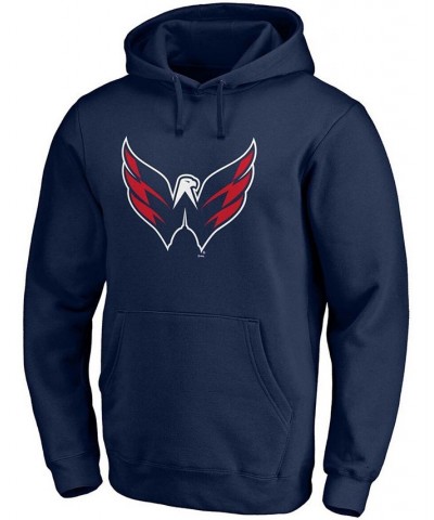 Men's Navy Washington Capitals Primary Logo Pullover Hoodie $34.21 Sweatshirt