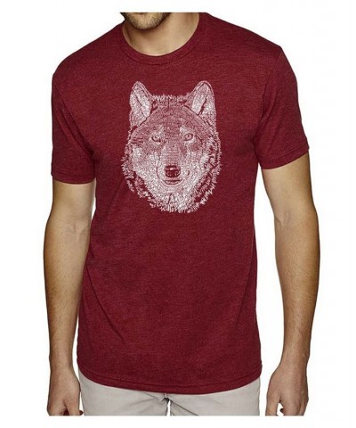 Men's Premium Word Art T-shirt - Wolf Red $25.64 T-Shirts