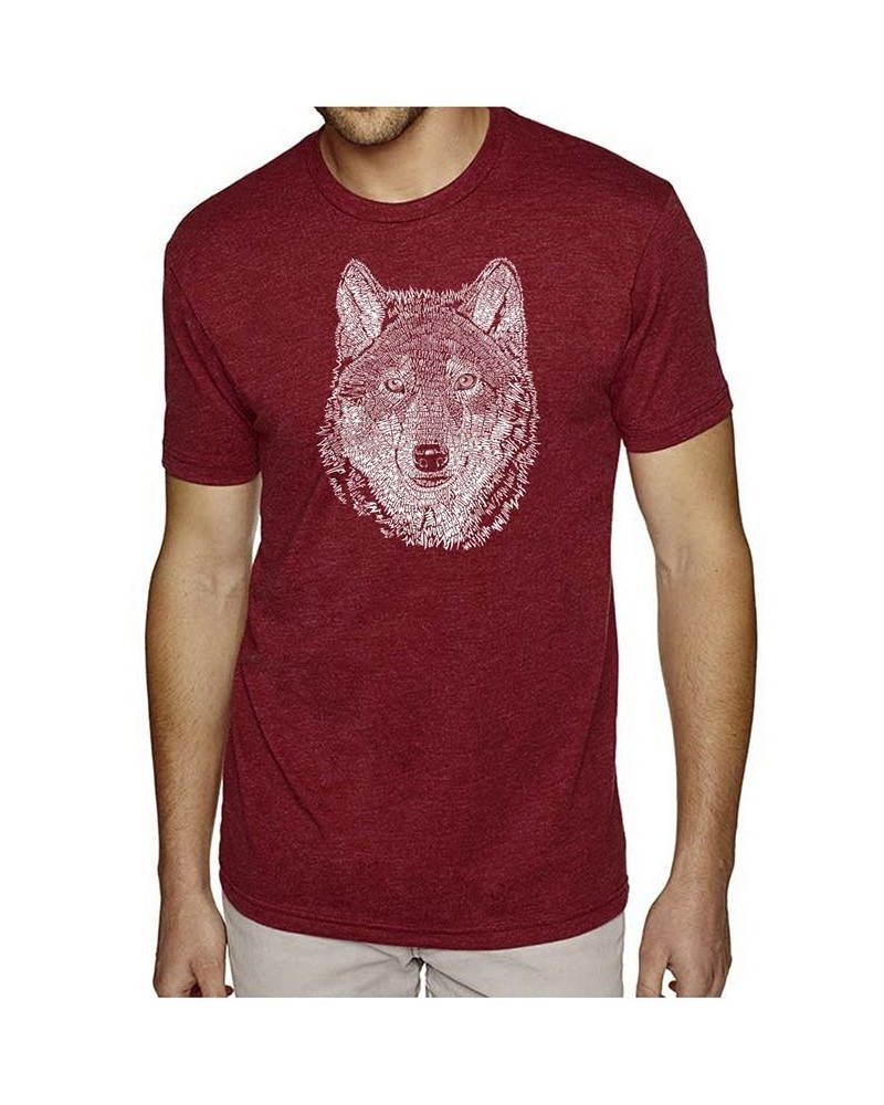 Men's Premium Word Art T-shirt - Wolf Red $25.64 T-Shirts