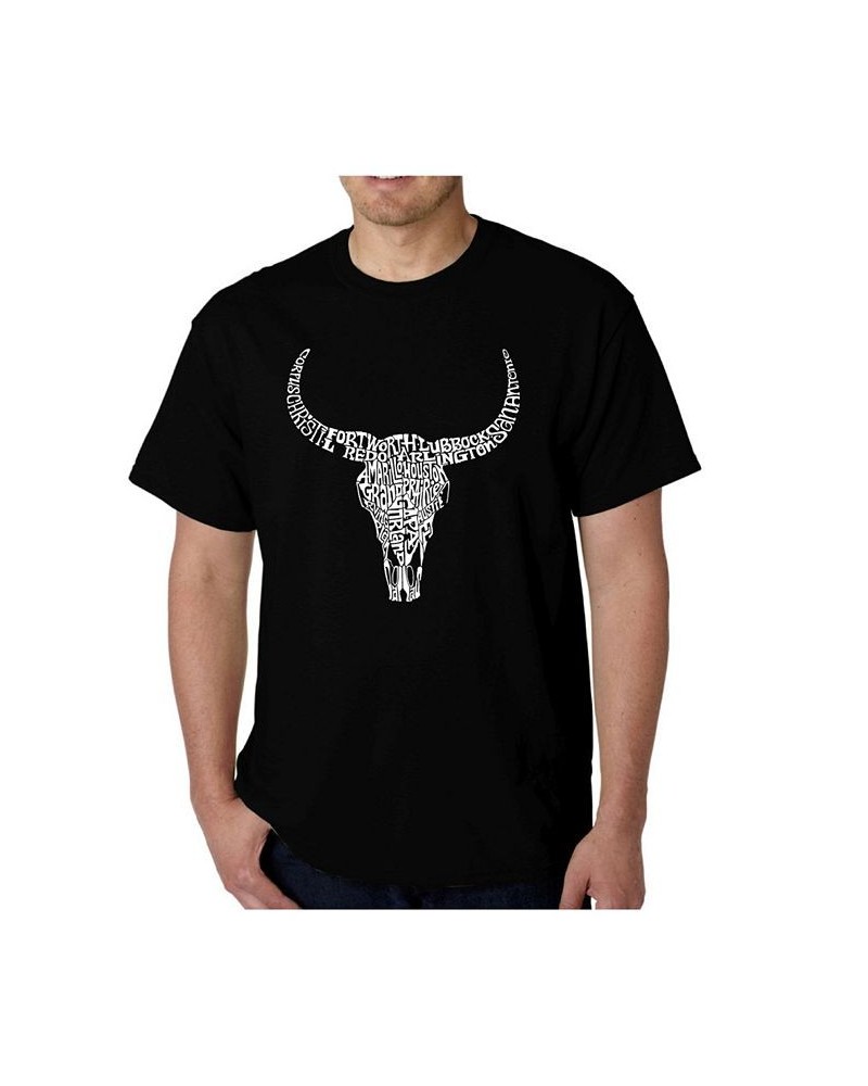 Men's Word Art T-Shirt - Texas Skull Gray $14.00 T-Shirts