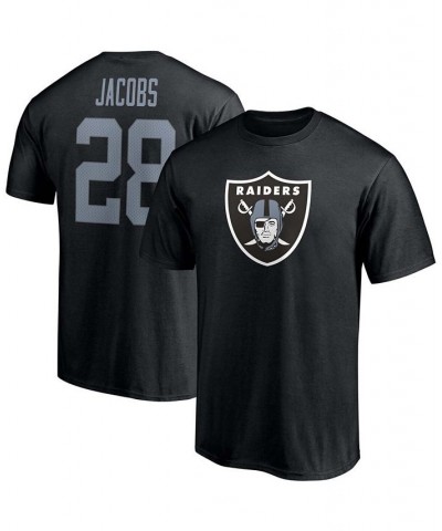 Men's Josh Jacobs Black Las Vegas Raiders Player Icon Name and Number T-shirt $15.12 T-Shirts