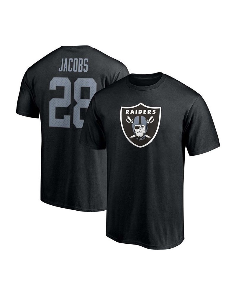 Men's Josh Jacobs Black Las Vegas Raiders Player Icon Name and Number T-shirt $15.12 T-Shirts