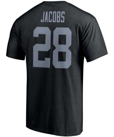 Men's Josh Jacobs Black Las Vegas Raiders Player Icon Name and Number T-shirt $15.12 T-Shirts