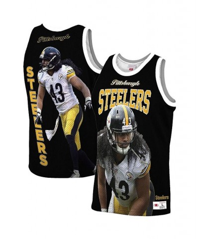 Men's Troy Polamalu Black Pittsburgh Steelers Retired Player Tank Top $37.40 T-Shirts