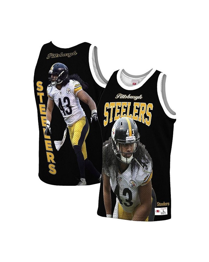 Men's Troy Polamalu Black Pittsburgh Steelers Retired Player Tank Top $37.40 T-Shirts