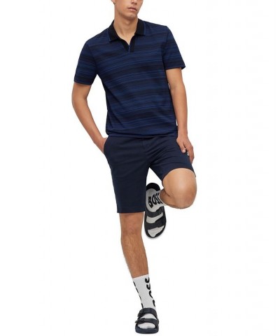 BOSS Men's Mercerized Cotton Multi-Toned Jacquard Polo Shirt Blue $66.36 Polo Shirts