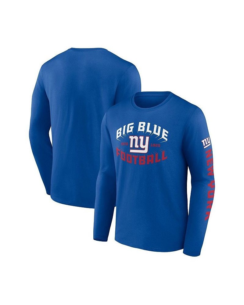 Men's Branded Royal New York Giants Hometown Collection Sweep Long Sleeve T-shirt $26.99 T-Shirts