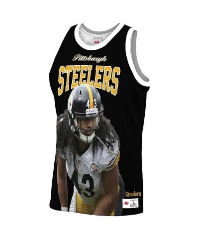 Men's Troy Polamalu Black Pittsburgh Steelers Retired Player Tank Top $37.40 T-Shirts