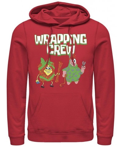 Men's SpongeBob SquarePants Wrapping Crew Hoodie Red $27.72 Sweatshirt