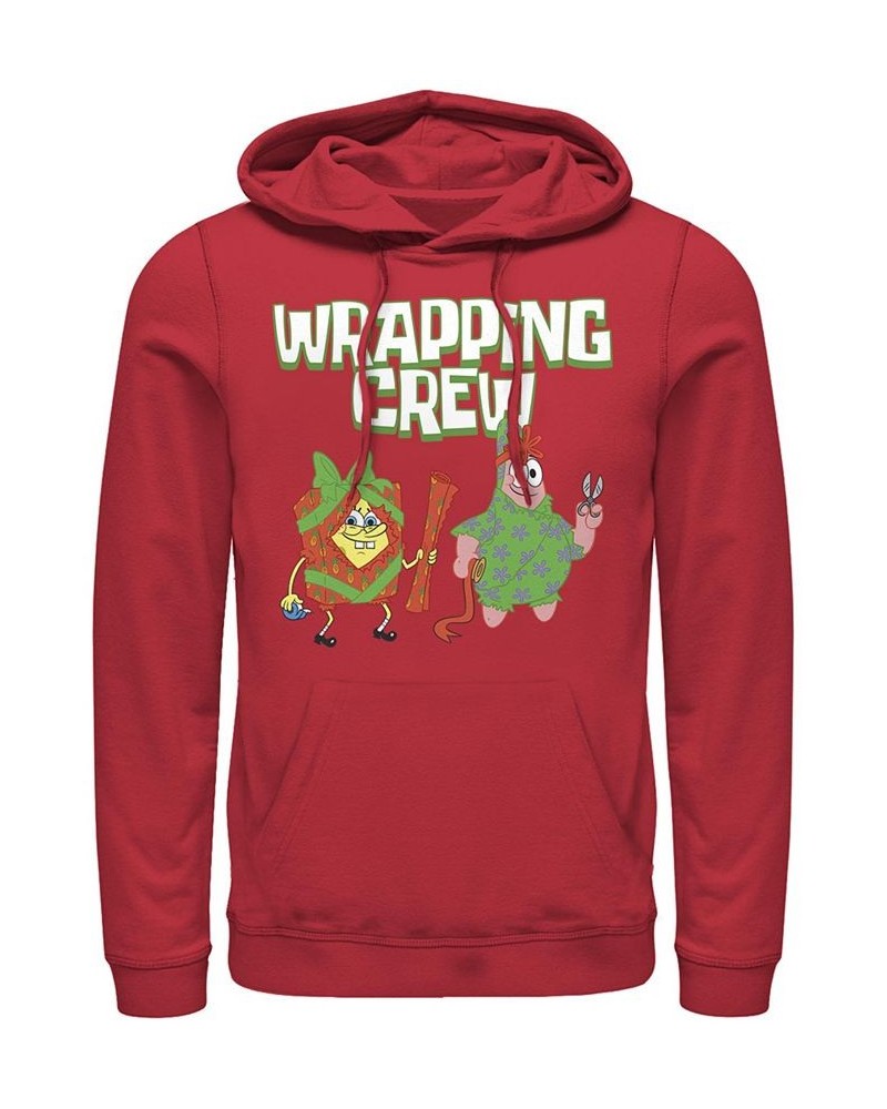 Men's SpongeBob SquarePants Wrapping Crew Hoodie Red $27.72 Sweatshirt