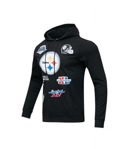 Men's Black Pittsburgh Steelers 6x Super Bowl Champions Pullover Hoodie $57.20 Sweatshirt