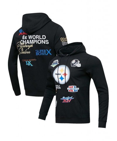 Men's Black Pittsburgh Steelers 6x Super Bowl Champions Pullover Hoodie $57.20 Sweatshirt