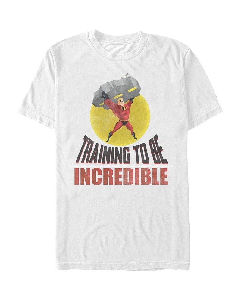 Disney Pixar Men's Incredibles Training To Be Incredible Short Sleeve T-Shirt White $16.45 T-Shirts