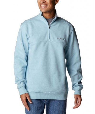 Men's Hart Mountain II Quarter-Zip Fleece Sweatshirt Blue $28.20 Sweatshirt