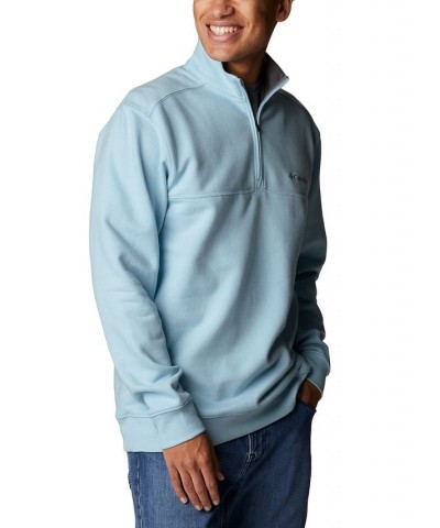 Men's Hart Mountain II Quarter-Zip Fleece Sweatshirt Blue $28.20 Sweatshirt