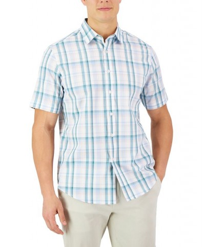 Men's Ablan Plaid Dobby Refined Woven Shirt White $14.08 Shirts