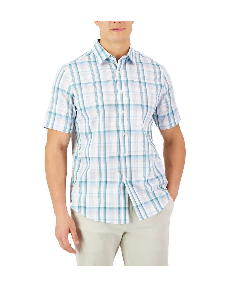 Men's Ablan Plaid Dobby Refined Woven Shirt White $14.08 Shirts