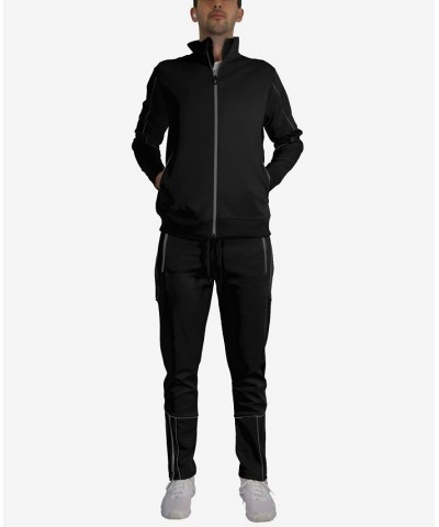 Men's Slim Fit Moisture Wicking Quick Dry Performance Reflective Track Jacket and Jogger Pants, 2 Piece Set PD01 $37.44 Pants