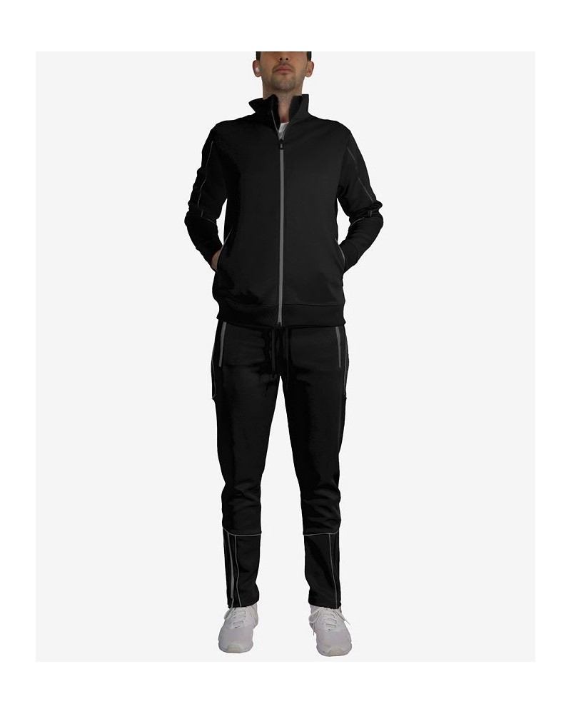 Men's Slim Fit Moisture Wicking Quick Dry Performance Reflective Track Jacket and Jogger Pants, 2 Piece Set PD01 $37.44 Pants