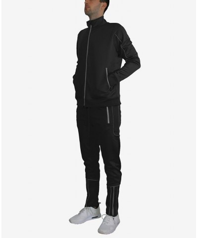 Men's Slim Fit Moisture Wicking Quick Dry Performance Reflective Track Jacket and Jogger Pants, 2 Piece Set PD01 $37.44 Pants