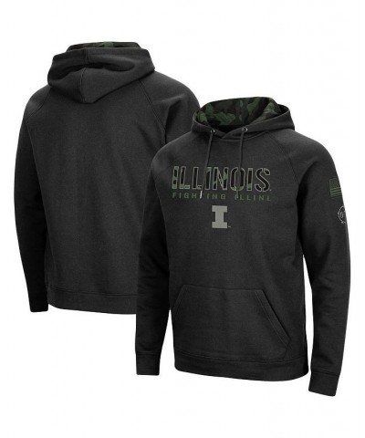 Men's Black Illinois Fighting Illini OHT Military-Inspired Appreciation Camo Pullover Hoodie $40.49 Sweatshirt