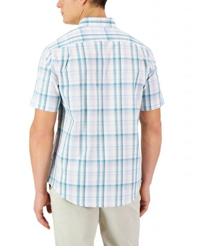 Men's Ablan Plaid Dobby Refined Woven Shirt White $14.08 Shirts