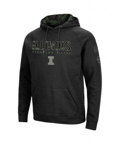 Men's Black Illinois Fighting Illini OHT Military-Inspired Appreciation Camo Pullover Hoodie $40.49 Sweatshirt