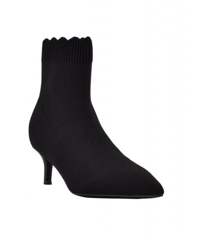 Women's Mizzie Knit Dress Booties Black $45.15 Shoes