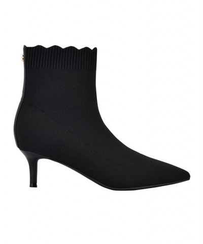 Women's Mizzie Knit Dress Booties Black $45.15 Shoes