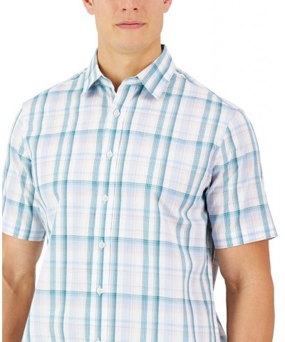 Men's Ablan Plaid Dobby Refined Woven Shirt White $14.08 Shirts