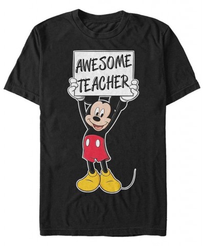 Men's Mickey Teacher Short Sleeve T-Shirt Black $15.75 T-Shirts