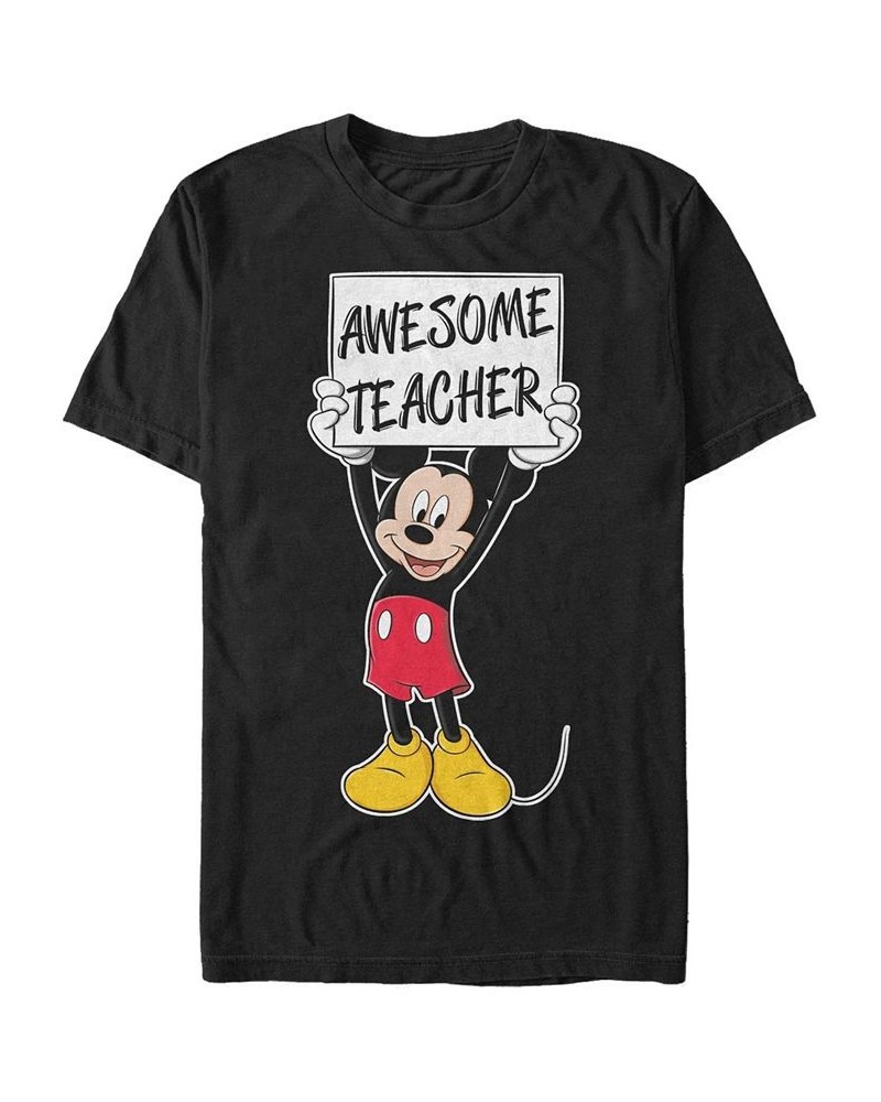 Men's Mickey Teacher Short Sleeve T-Shirt Black $15.75 T-Shirts