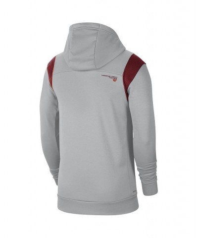 Men's Gray Virginia Tech Hokies 2021 Sideline Performance Full-Zip Hoodie $36.96 Sweatshirt