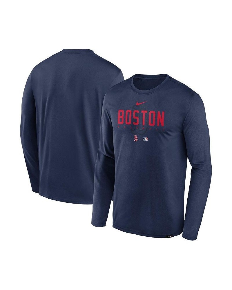 Men's Navy Boston Red Sox Authentic Collection Team Logo Legend Performance Long Sleeve T-shirt $27.50 T-Shirts