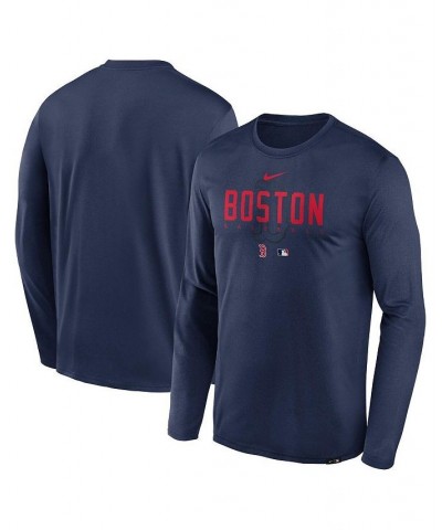 Men's Navy Boston Red Sox Authentic Collection Team Logo Legend Performance Long Sleeve T-shirt $27.50 T-Shirts