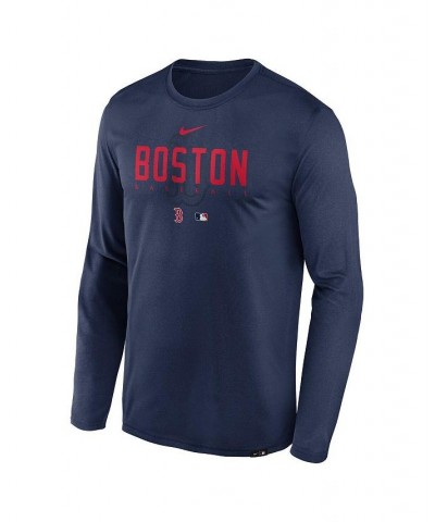 Men's Navy Boston Red Sox Authentic Collection Team Logo Legend Performance Long Sleeve T-shirt $27.50 T-Shirts