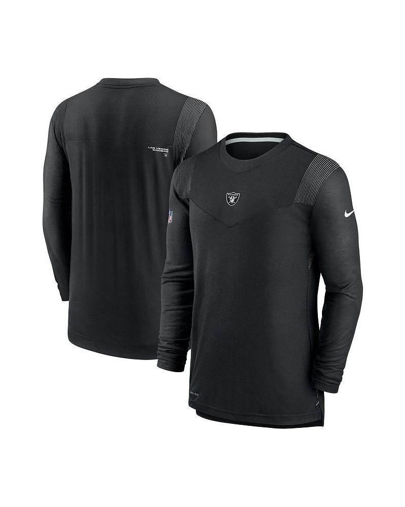 Men's Black Las Vegas Raiders Sideline Player UV Performance Long Sleeve T-shirt $23.20 T-Shirts