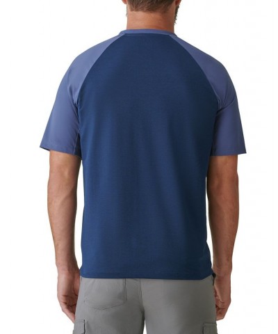 Men's Scout Colorblocked Logo-Print Performance Henley Blue $13.16 Shirts