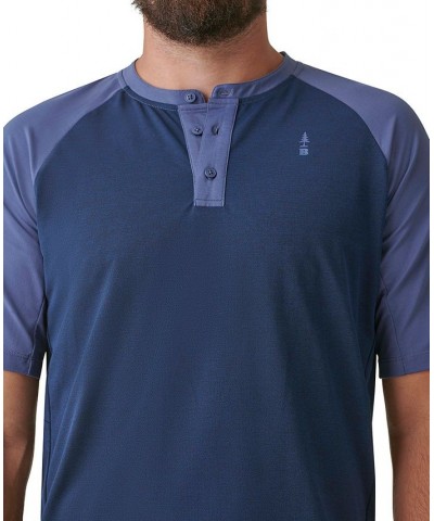 Men's Scout Colorblocked Logo-Print Performance Henley Blue $13.16 Shirts