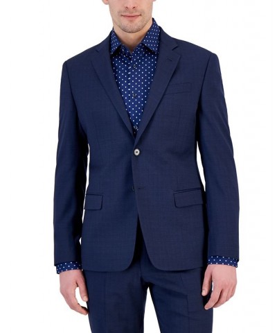 Men's High Blue Solid Suit Blue $160.05 Suits