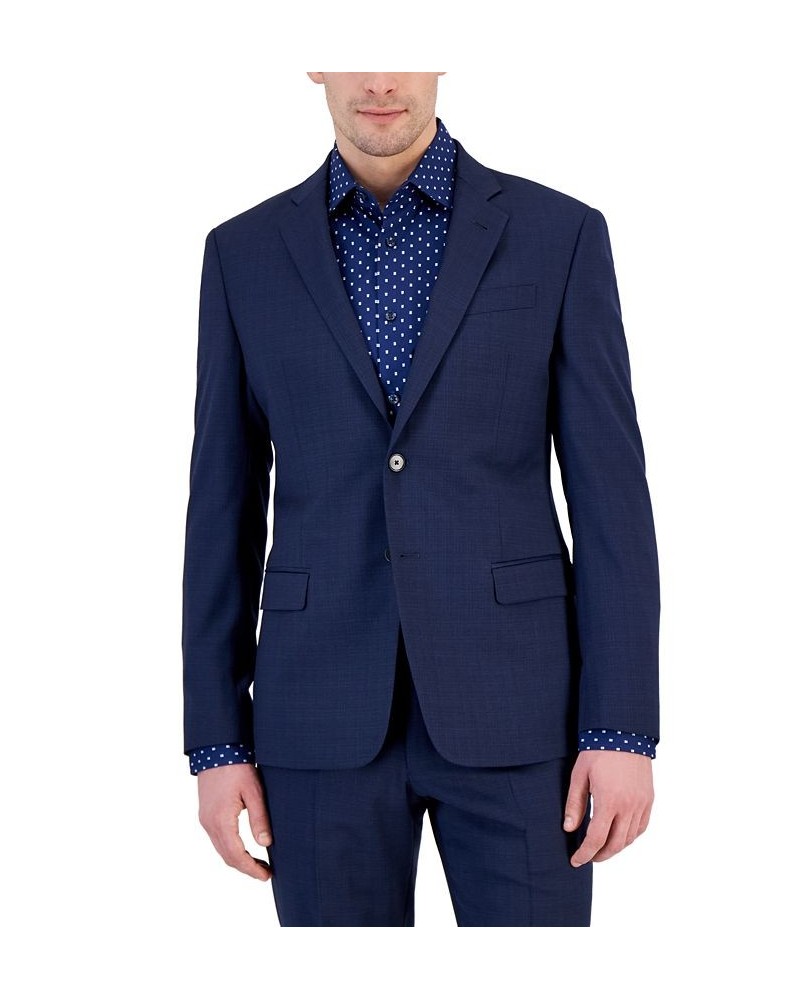 Men's High Blue Solid Suit Blue $160.05 Suits