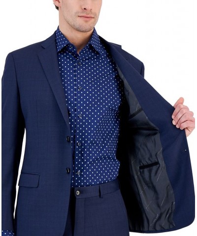 Men's High Blue Solid Suit Blue $160.05 Suits