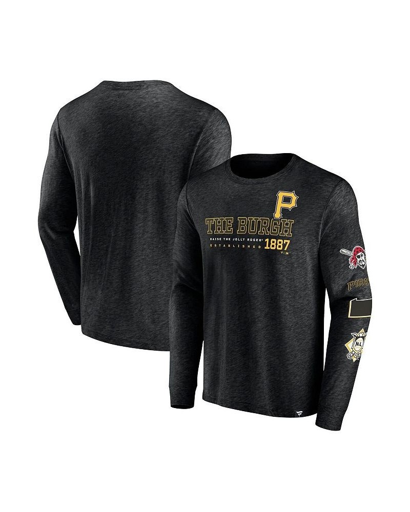 Men's Branded Black Pittsburgh Pirates High Whip Pitcher Long Sleeve T-shirt $29.99 T-Shirts