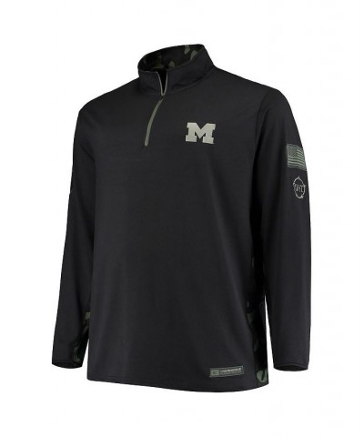 Men's Black Michigan Wolverines OHT Military-Inspired Appreciation Big and Tall Quarter-Zip Jacket $39.74 Jackets