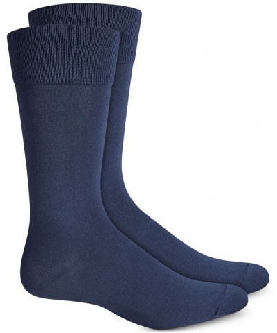 Perry Ellis Men's Socks, Microluxe Flat Knit Men's Socks Blue $8.60 Socks